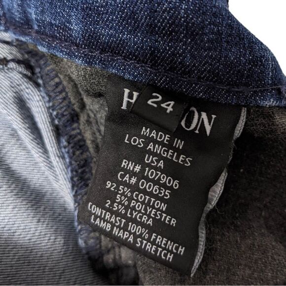 HUDSON Women’s Crop Rita Super Skinny Jeans Leather Trim 24 - Picture 7 of 11